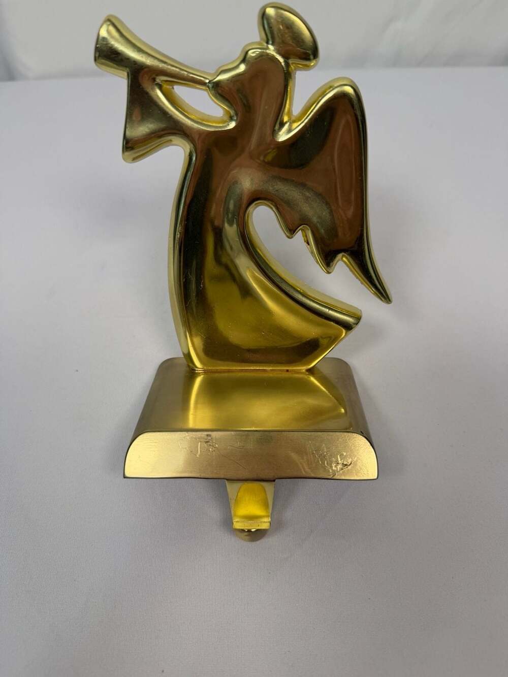 Grandeur Noel Gold Metal Angel Christmas Stocking Holder